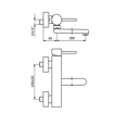 Slika Baterija ZERO za sudoperu i lavabo zidna sa izlivom 200 mm JZ32120