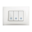 Slika Bticino Classia kupatilski komplet prekidača 3 modula sa indikacijom LED 10A 2x16AX 250V bela RW4001B3