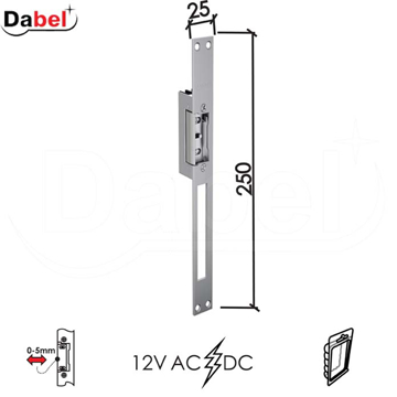 Slika Elektro prihvatnik DABEL PR9620 Silver 25×250 mm 12V AC/DC DBP1 – 0106083