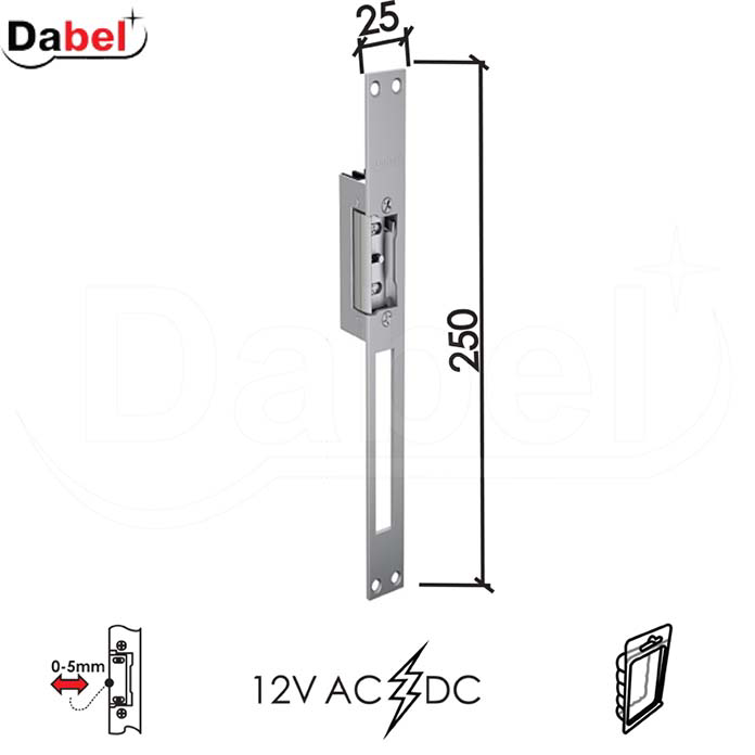 Slika Elektro prihvatnik DABEL PR9620 Silver 25×250 mm 12V AC/DC DBP1 – 0106083