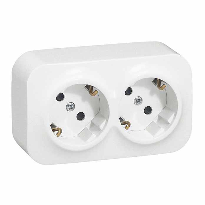 Slika FRX Forix dupla uticnica 2x2P+E 16A IP2X bela 782413 nadgradna