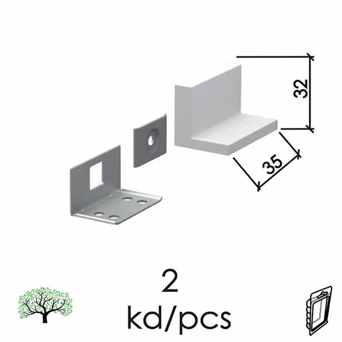 Slika Nosač kuhinjskog elementa NE1 beli 35×32 mm (2 kom) 0204278